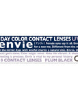 Envie UV One-Day Color Contact Lenses Plum Black