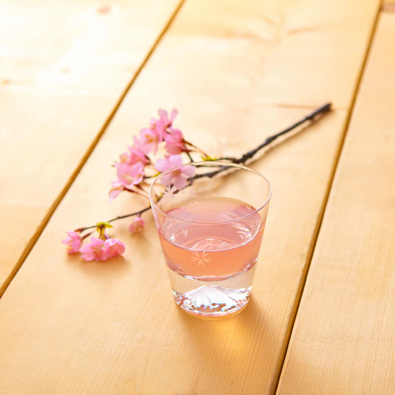 #ロマンガラス Tajima Glass Sakura Kiriko Mt. Fuji Glass – Ichiban Mart